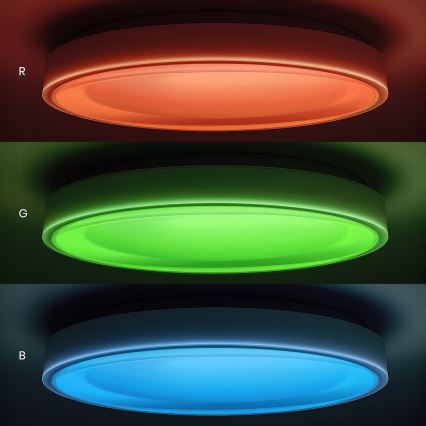 LED RGBW prigušiva stropna svetiljka MELO LED/36W/230V 3000-6000K prečnik 39 cm bela + daljinski upravljač