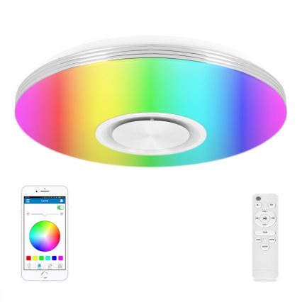 LED RGBW prigušiva plafonsko svetlo sa zvučnikom LED/60W/230V 3000-6000K prečnik 40 cm belo + daljinski upravljač