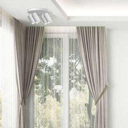 LED RGBW prigušiva kupatilska ugradna spot svetiljka TURYN 4xGU10/4,8W/230V 3000K IP44 bela + daljinski upravljač