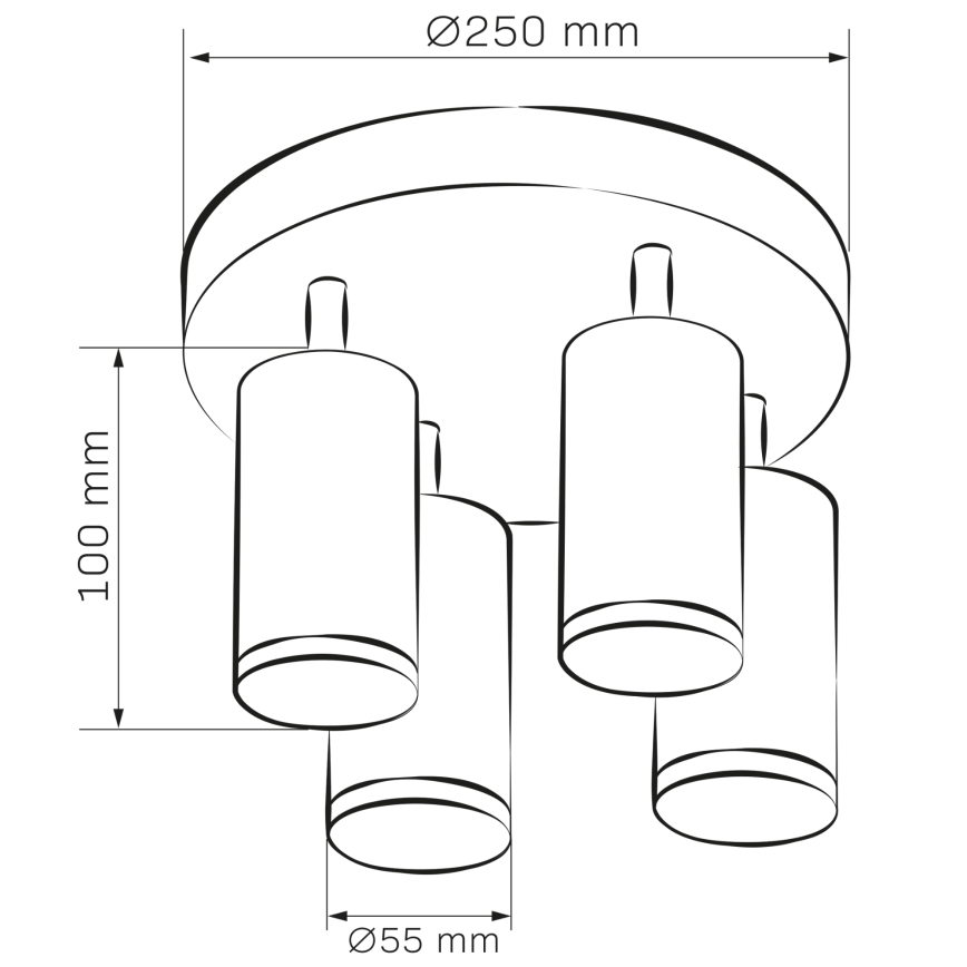 LED RGBW prigušiva kupatilska ugradna spot svetiljka TURYN 4xGU10/4,8W/230V 3000K IP44 bela + daljinski upravljač