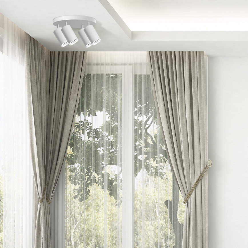 LED RGBW prigušiva kupatilska ugradna spot svetiljka TURYN 4xGU10/6W/230V 3000K IP44 bela + daljinski upravljač