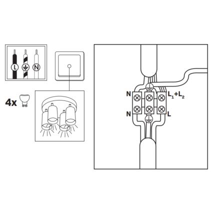LED RGBW prigušiva kupatilska ugradna spot svetiljka TURYN 4xGU10/6W/230V 3000K IP44 bela + daljinski upravljač