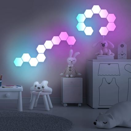 KOMPLET 9x LED RGBW prigušiva zidna dekorativna svetla MAYA LED/1W/230V + daljinski upravljač