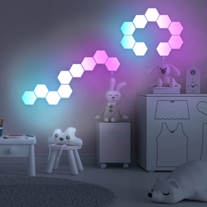 KOMPLET 9x LED RGBW prigušiva zidna dekorativna svetla MAYA LED/1W/230V + daljinski upravljač