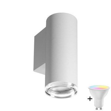 LED RGBW prigušiva zidna rasveta za kupatilo TURYN 1xGU10/4,8W/230V 3000K IP44 bela + daljinski upravljač