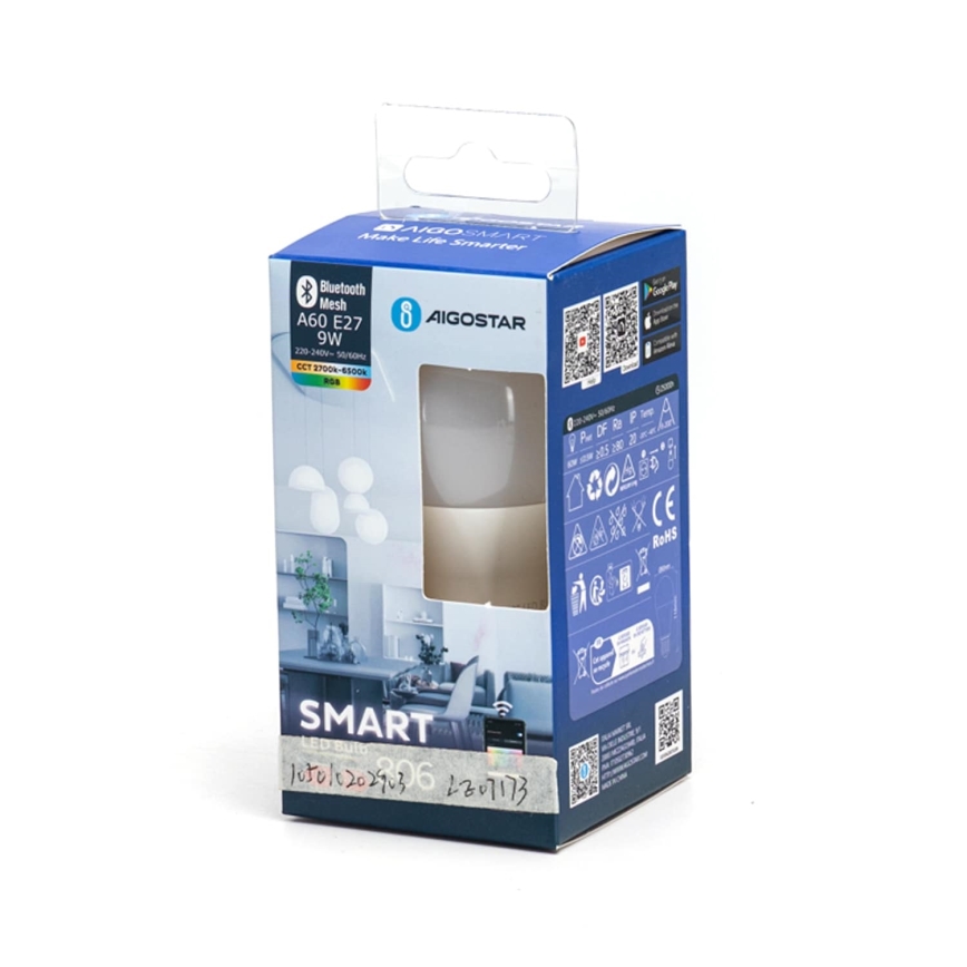 LED RGBW prigušiva sijalica MESH Smart A60 E27/9W/230V 2700-6500K - Aigostar