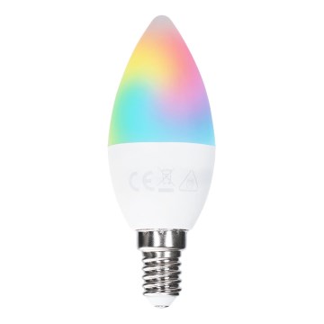 LED RGBW sijalica C37 E14/4,8W/230V 3000K + daljinski upravljač - Aigostar