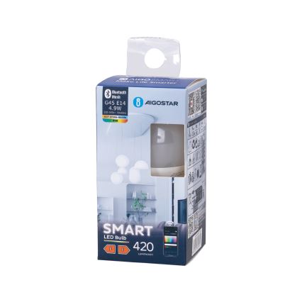LED RGBW prigušiva sijalica G45 E14/4,9W/230V 2700-6500K - Aigostar