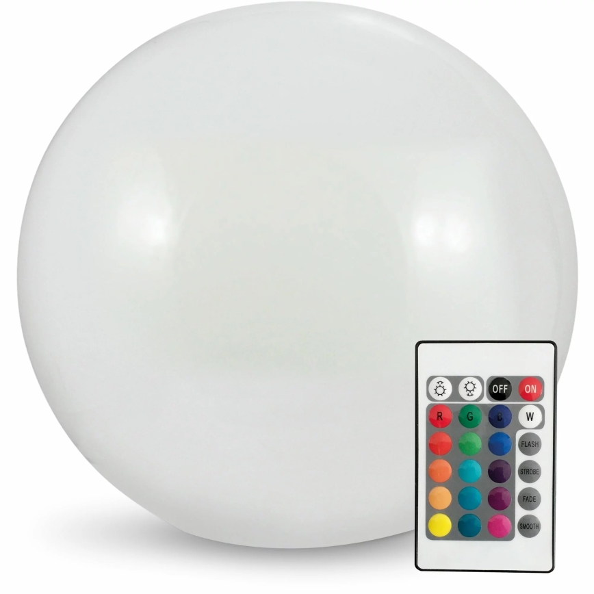 LED RGBW solarna lampa BALL LED/3,2V 500 mAh, prečnik 20 cm, IP65 + daljinski upravljač