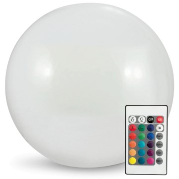 LED RGBW solarna lampa BALL LED/3,7 V 1500 mAh prečnik 50 cm IP65 + daljinski upravljač