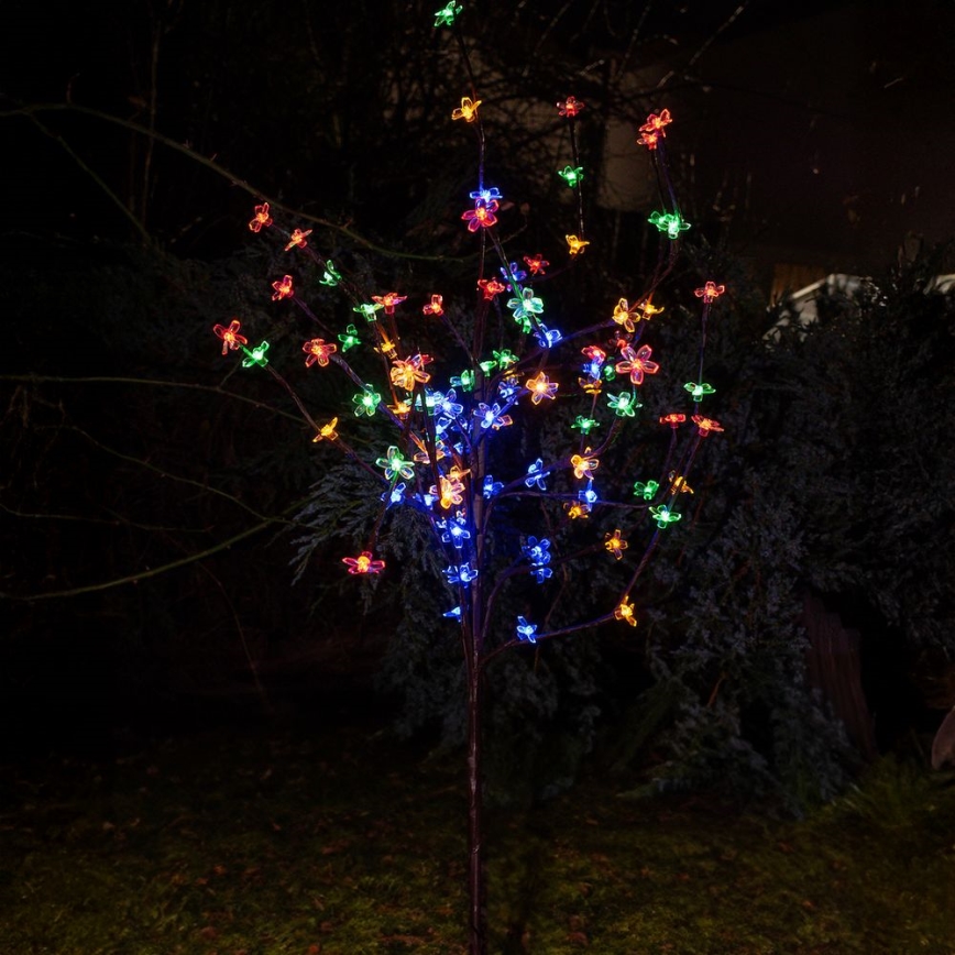 LED RGBW solarno svetlo TREE LED/0,1W/1,2V 600 mAh IP44 braon