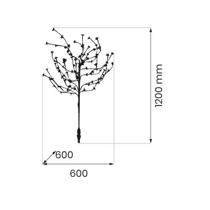 LED RGBW solarno svetlo TREE LED/0,1W/1,2V 600 mAh IP44 braon