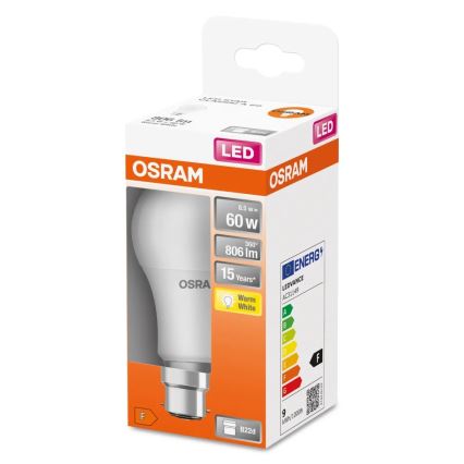 LED sijalica A60 B22d/8,5W/230V 2700K - Osram