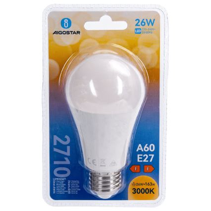 LED sijalica A60 E27/26W/230V 3000K - Aigostar