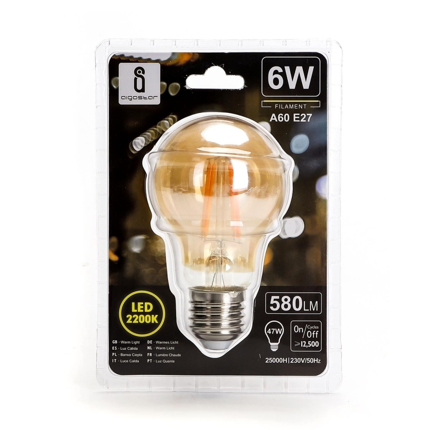 LED sijalica A60 E27/6W/230V 2200K - Aigostar