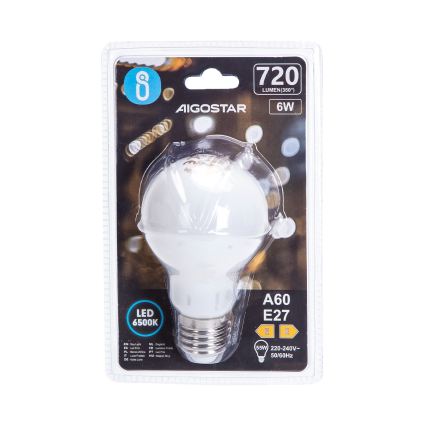 LED sijalica A60 E27/6W/230V 6500K 330° - Aigostar