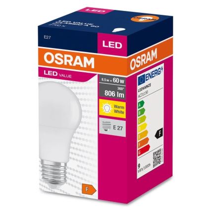 LED sijalica A60 E27/8,5W/230V 2700K - Osram