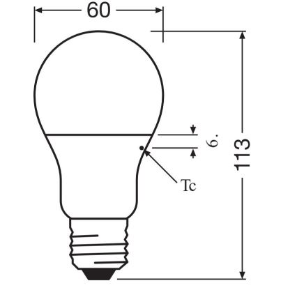LED sijalica A60 E27/8,5W/230V 2700K - Osram