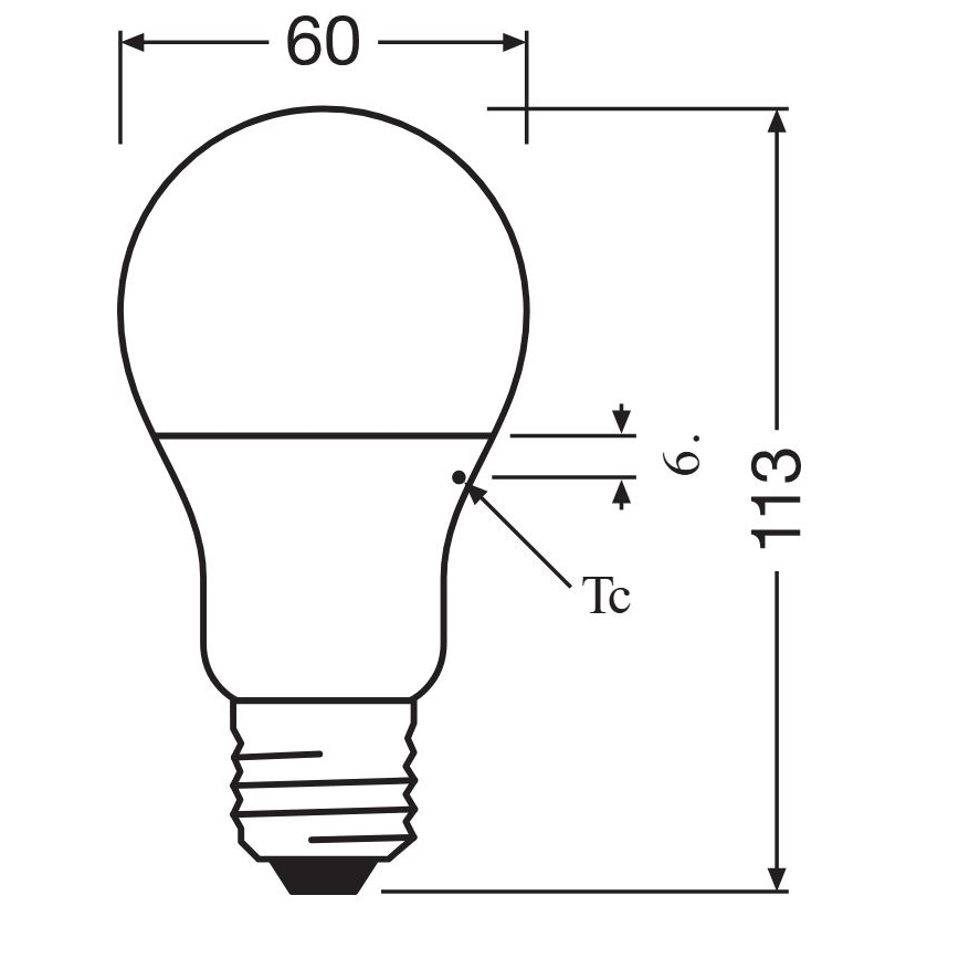 LED sijalica A60 E27/8,5W/230V 2700K - Osram