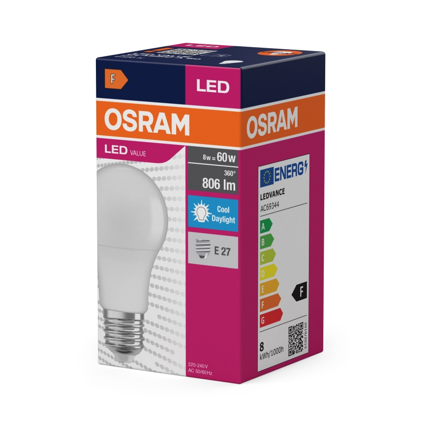 LED sijalica A60 E27/8W/230V 6500K - Osram