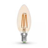 LED sijalica CLASIC AMBER C35 E14/5W/230V 2200K -  Brilagi