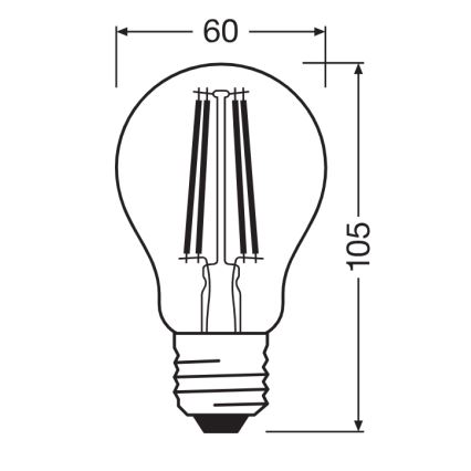 LED sijalica CLASSIC FILAMENT A60 E27/7W/230V 2700K - Ledvance
