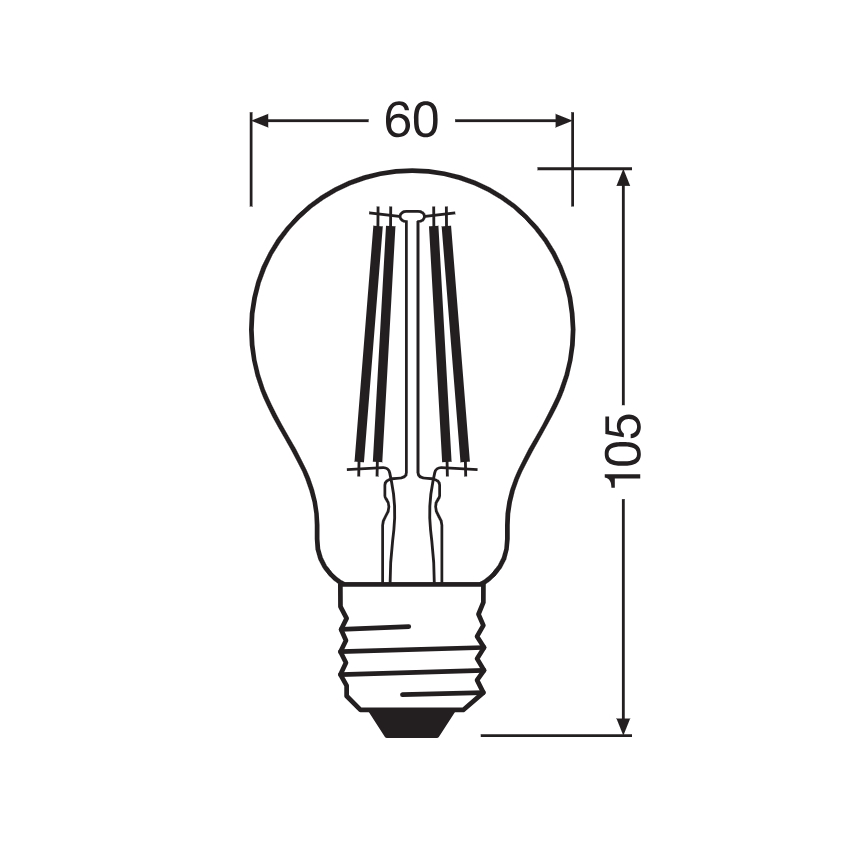 LED sijalica CLASSIC FILAMENT A60 E27/7W/230V 2700K - Ledvance