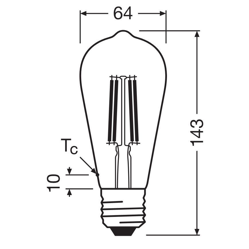 LED sijalica CLASSIC FILAMENT E27/6,5W/230V 4000K - Osram