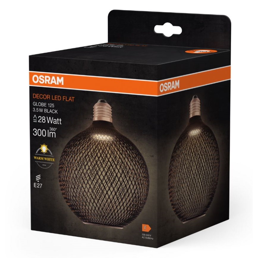 LED sijalica DECOR FLAT G125 E27/3,5W/230V 2700K crna - Osram