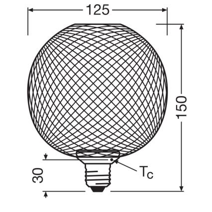 LED sijalica DECOR FLAT G125 E27/3,5W/230V 2700K crna - Osram