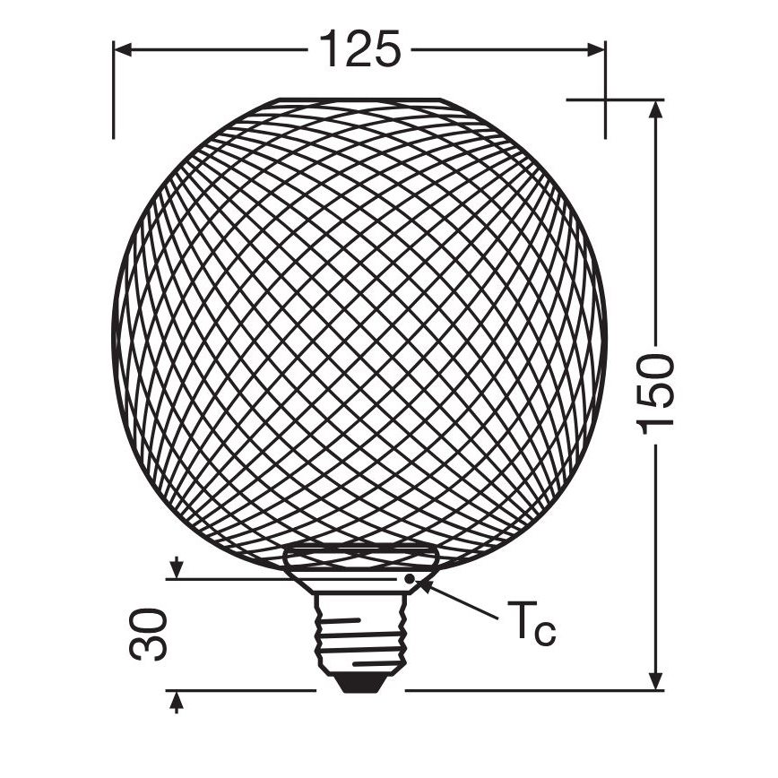 LED sijalica DECOR FLAT G125 E27/3,5W/230V 2700K crna - Osram