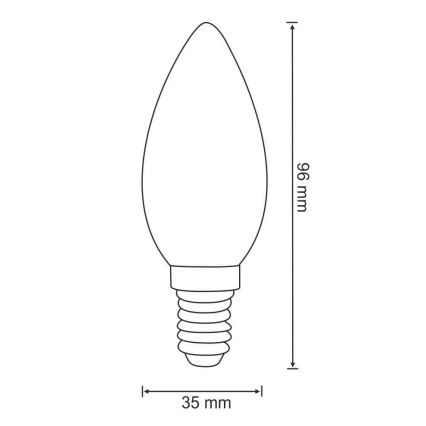 LED sijalica C37 E14/4W/230V 3000K