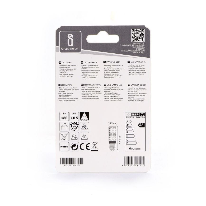 LED sijalica E14/6W/230V 6500K - Aigostar