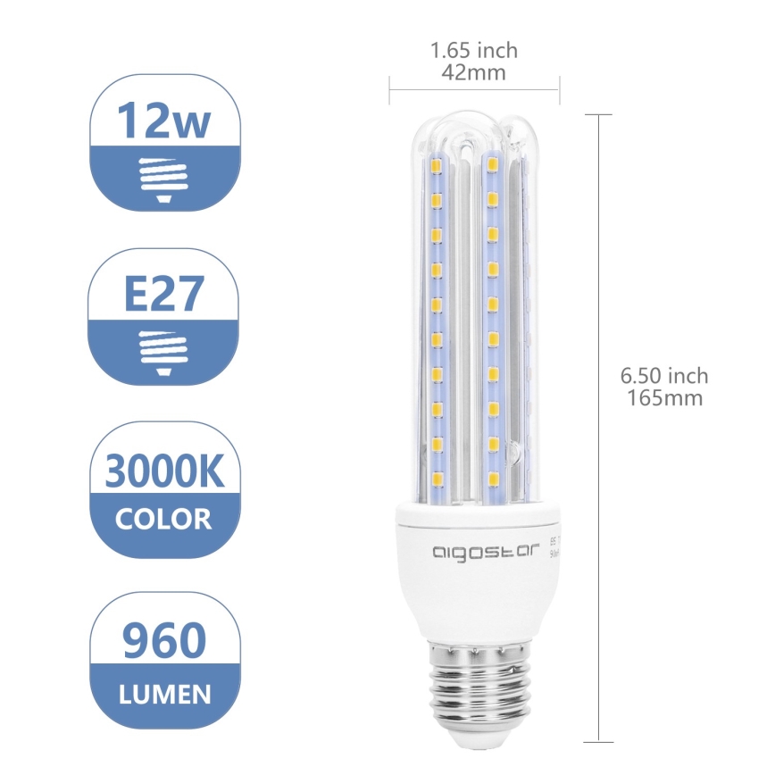 LED sijalica E27/12W/230V 3000K - Aigostar