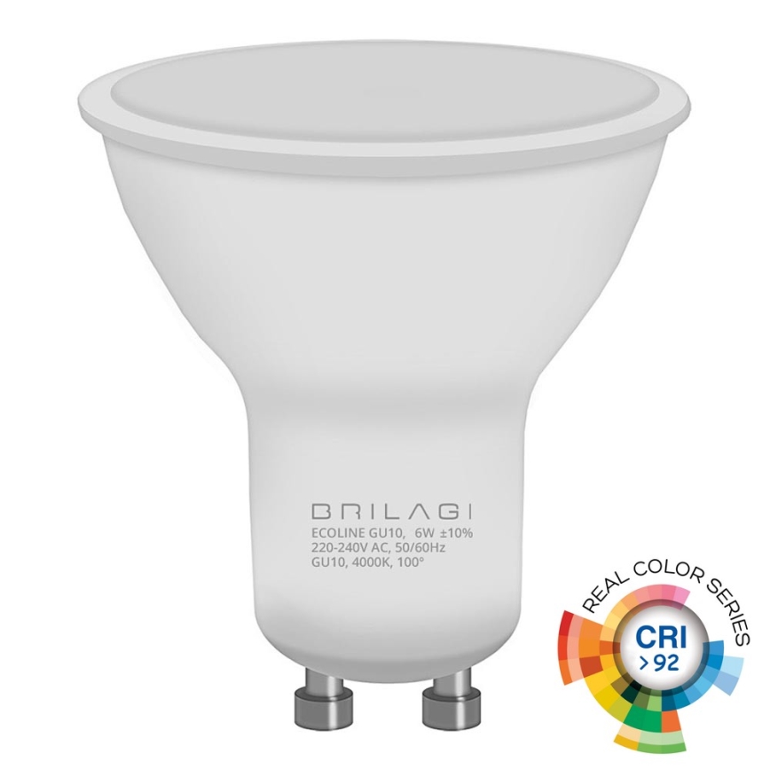 LED sijalica ECOLINE GU10/6W/230V 4000K CRI 92 - BRILAGI