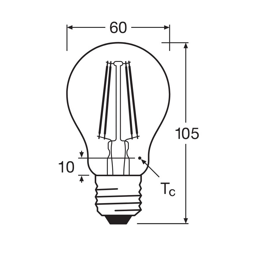LED sijalica FILAMENT A60 E27/6,5W/230V 2700K - Osram