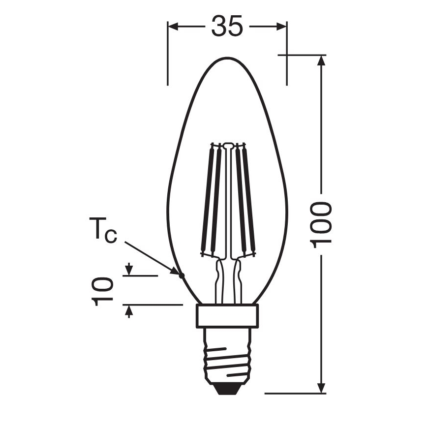 LED sijalica FILAMENT B40 E14/4W/230V 2700K - Osram