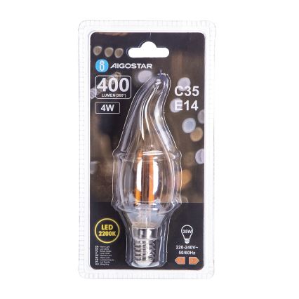 LED sijalica FILAMENT C35 E14/4W/230V 2200K - Aigostar