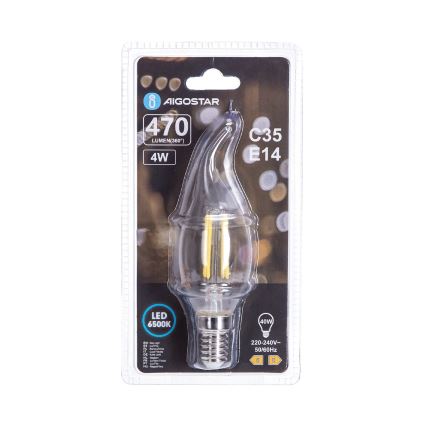 LED sijalica FILAMENT C35 E14/4W/230V 6500K - Aigostar