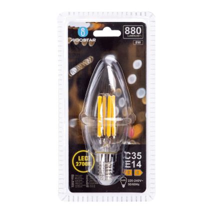 LED sijalica FILAMENT C35 E14/8W/230V 2700K - Aigostar