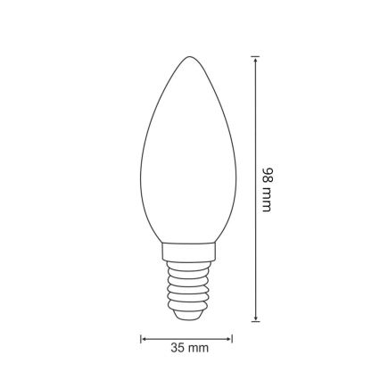 LED sijalica FILAMENT C37 E14/2W/230V 3000K