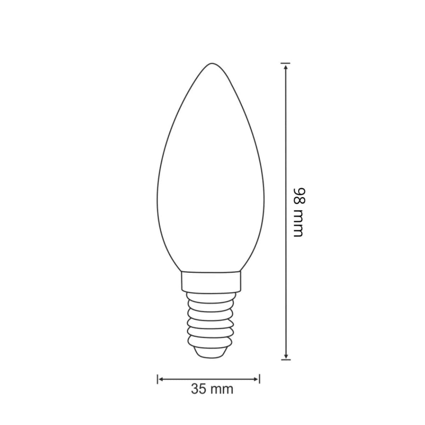 LED sijalica FILAMENT C37 E14/2W/230V 3000K