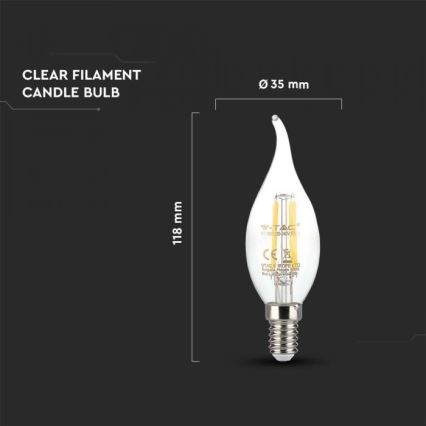 LED sijalica FILAMENT E14/4W/230V 3000K