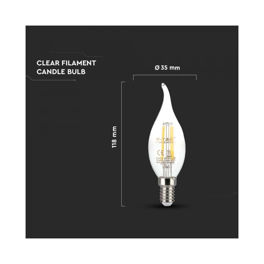 LED sijalica FILAMENT E14/4W/230V 3000K
