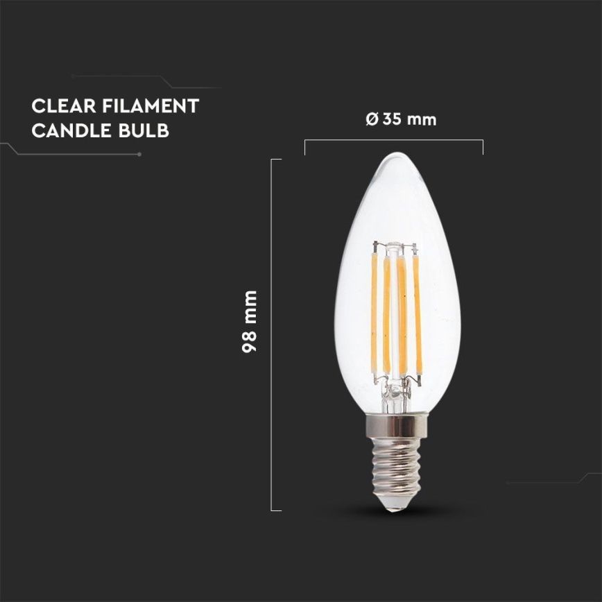 LED sijalica FILAMENT E14/4W/230V 6500K