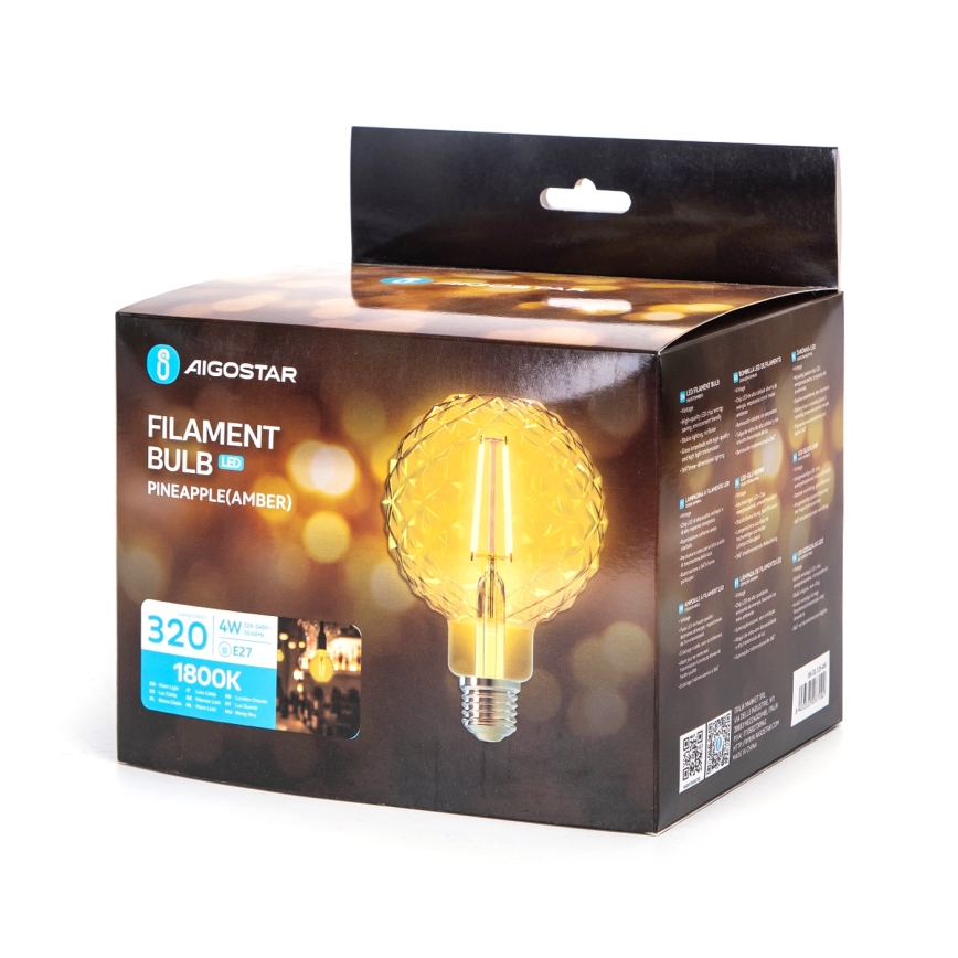 LED sijalica FILAMENT E27/4W/230V 1800K ananas - Aigostar