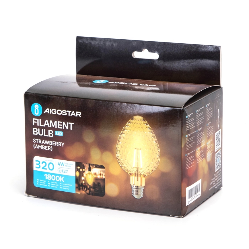 LED sijalica FILAMENT E27/4W/230V 1800K jagoda - Aigostar