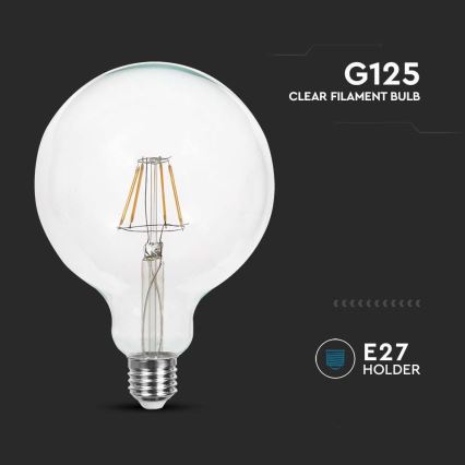 LED sijalica FILAMENT G125 E27/10W/230V 6400K