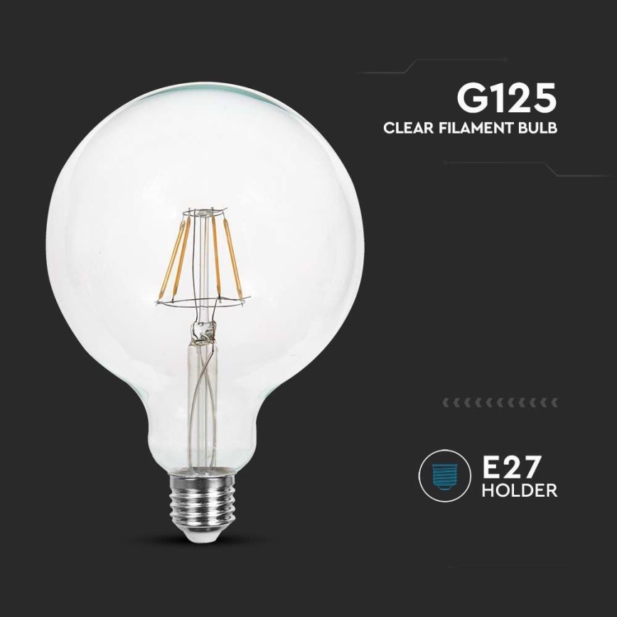 LED sijalica FILAMENT G125 E27/10W/230V 6400K