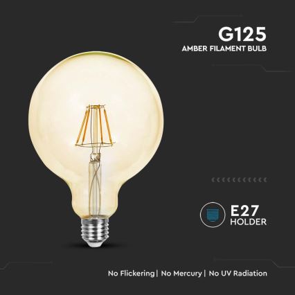 LED sijalica FILAMENT G125 E27/6W/230V 2200K